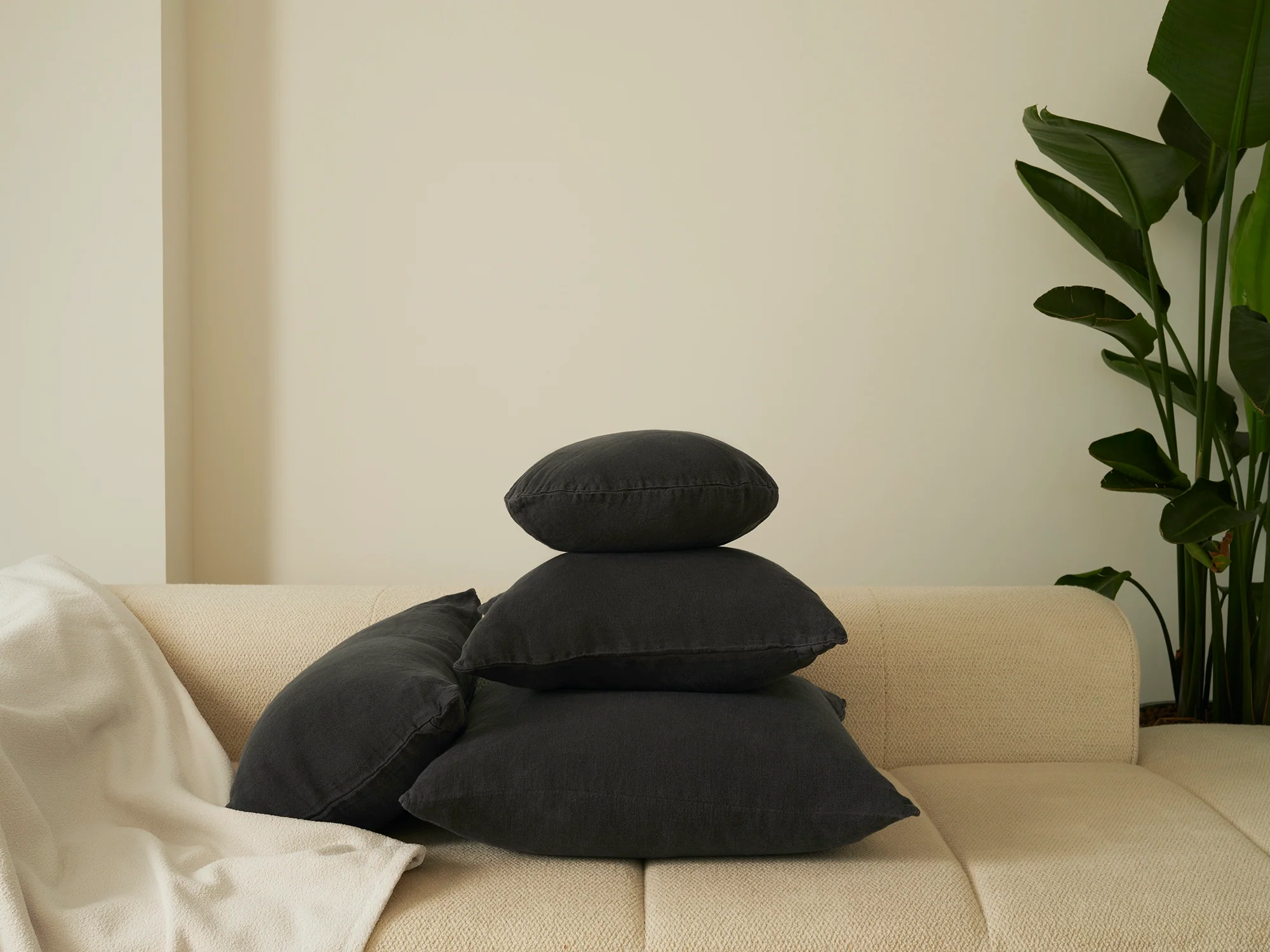 Essential Linen - Charcoal Cushion - Image 3
