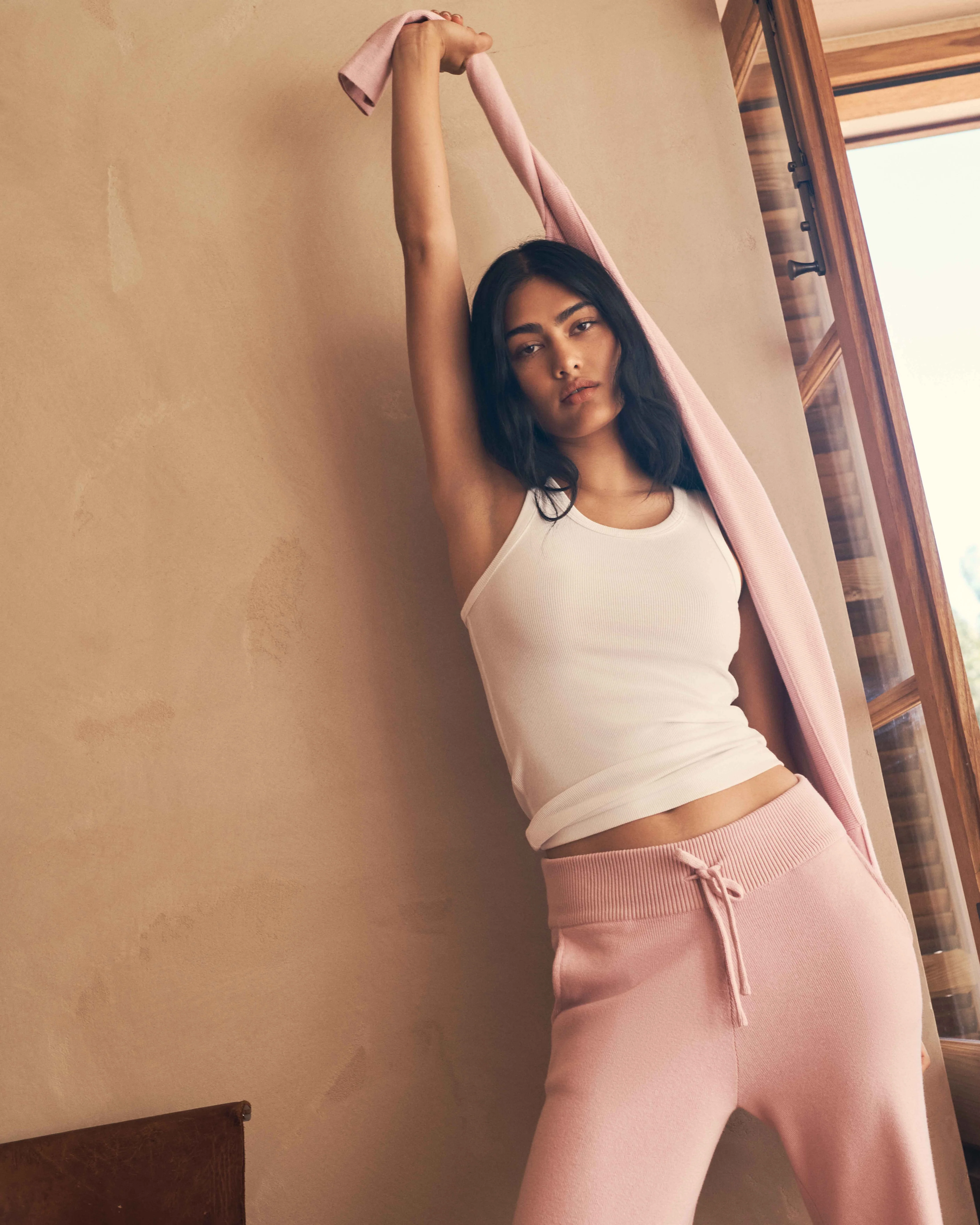 Cotton Cashmere Pant - Rose - Image 6