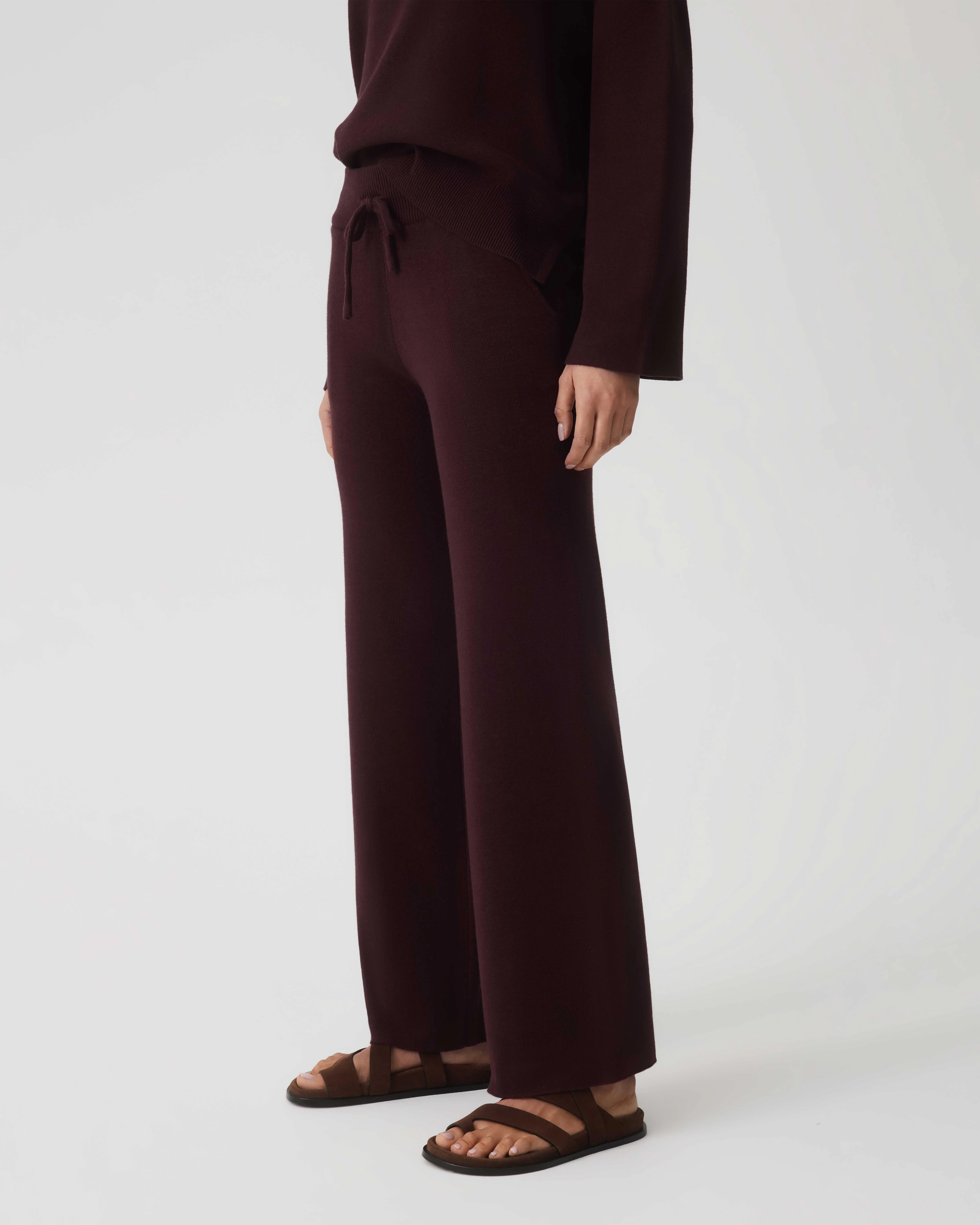 Cotton Cashmere Pant - Wine
