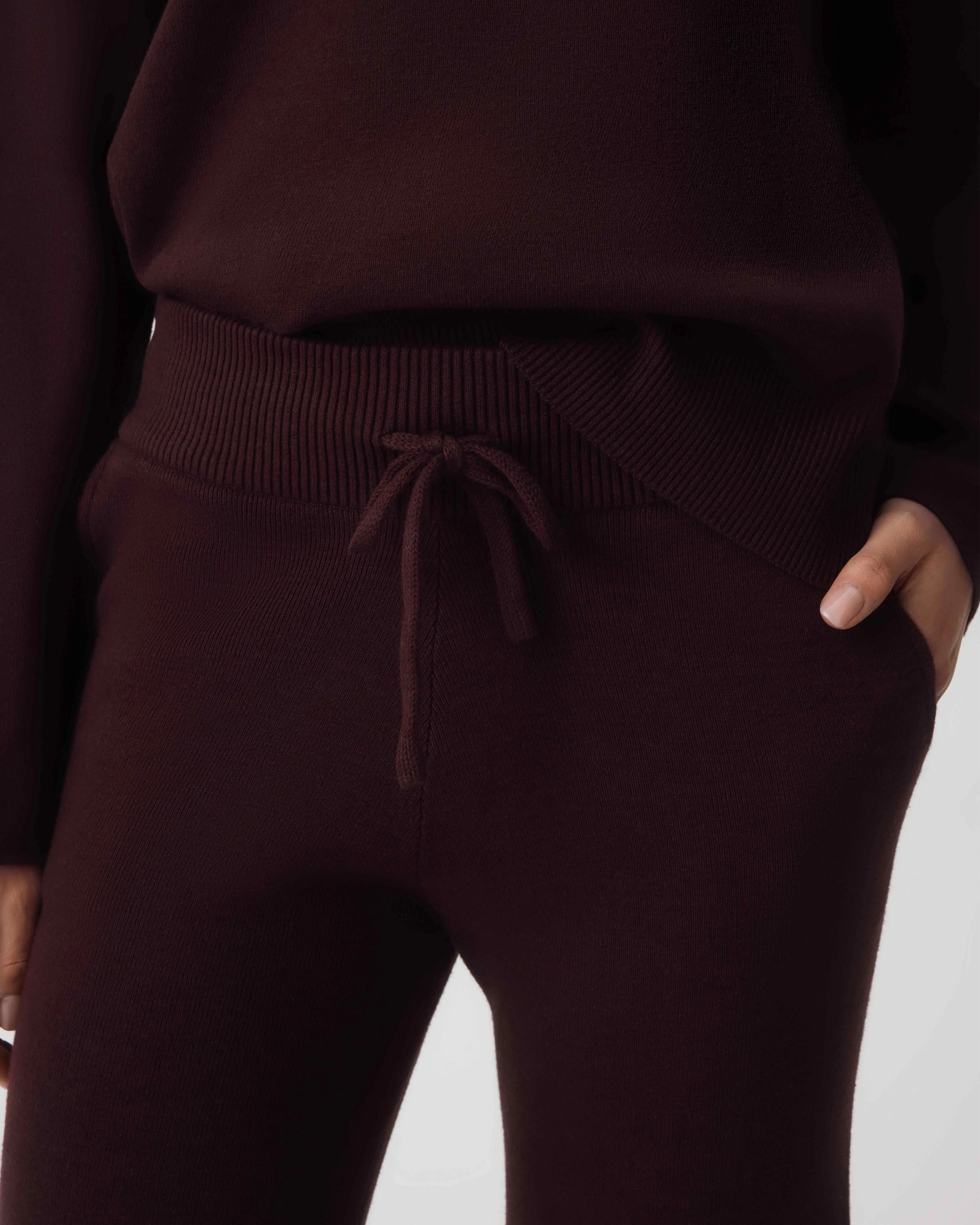Cotton Cashmere Pant - Wine - Image 4