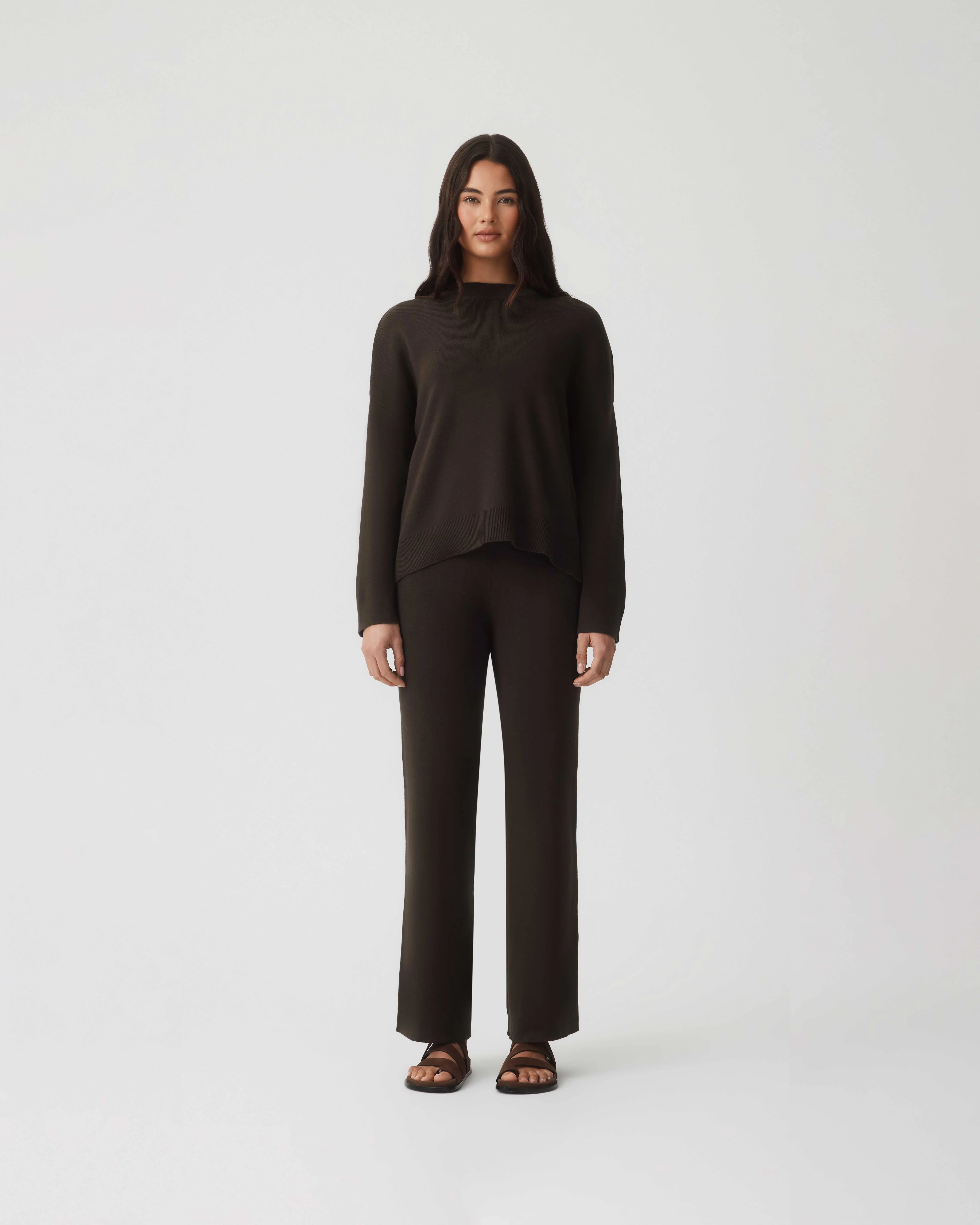 Cotton Cashmere Pant - Chestnut - Image 2