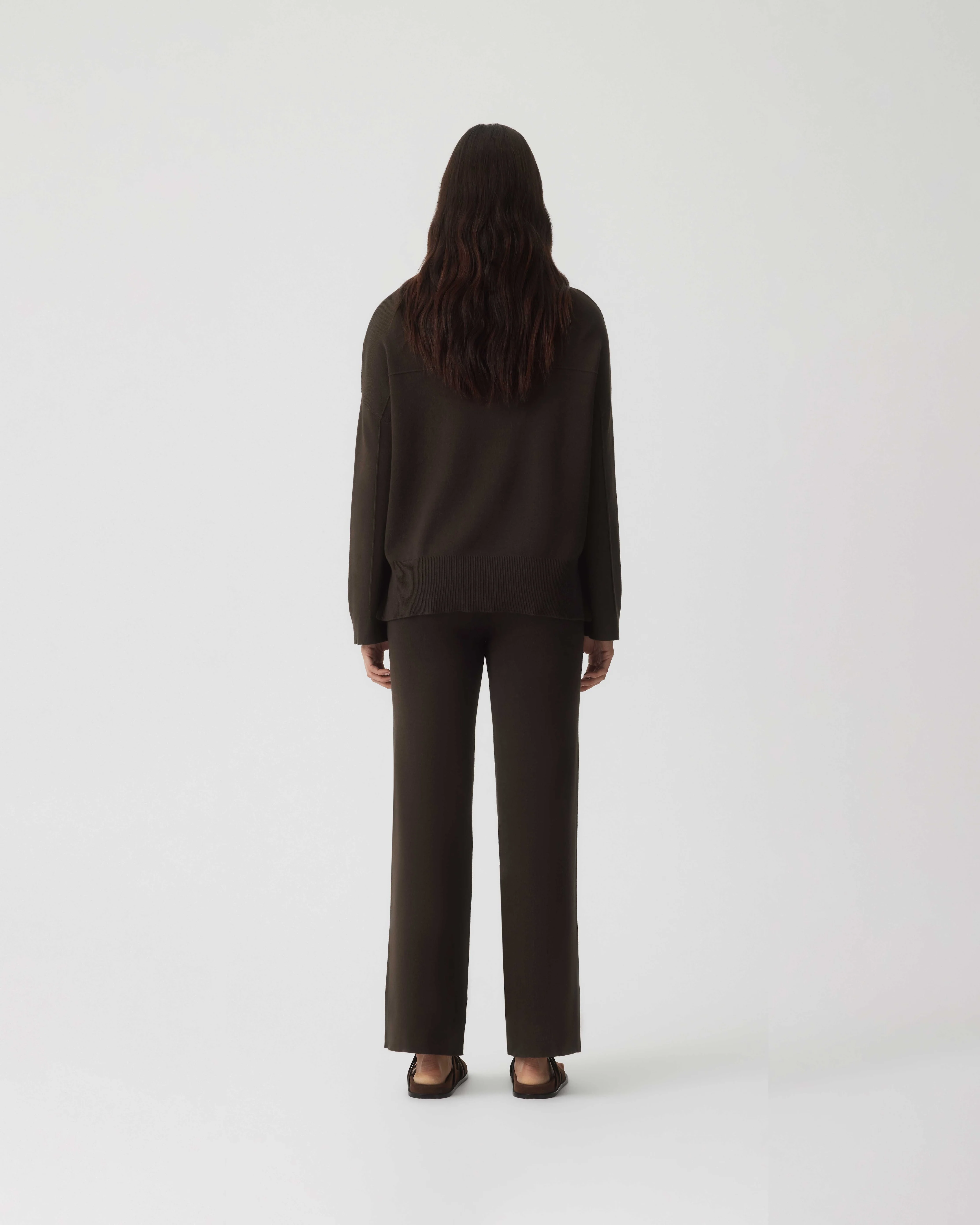 Cotton Cashmere Pant - Chestnut - Image 3