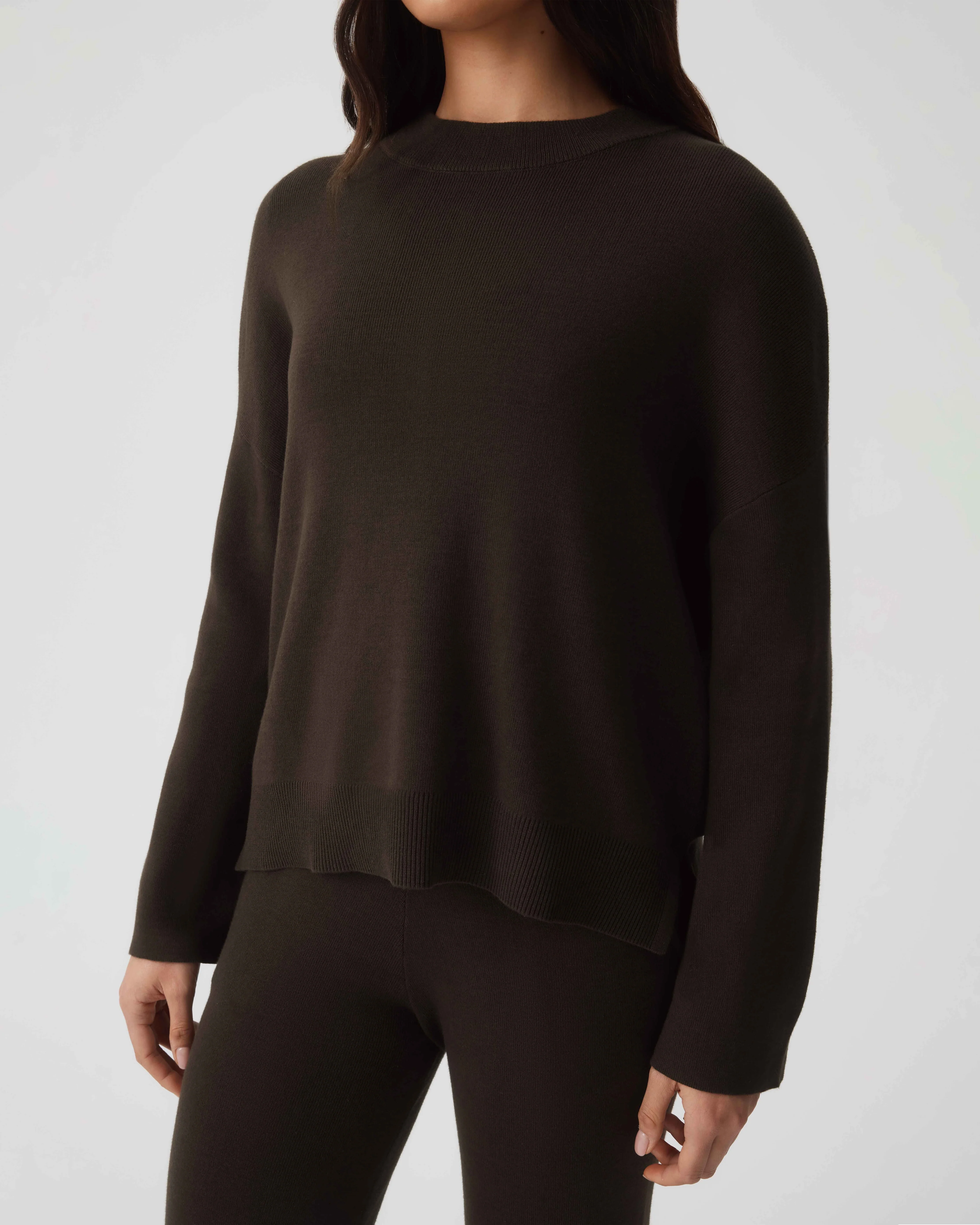 Cotton Cashmere Sweater - Chestnut - Image 4