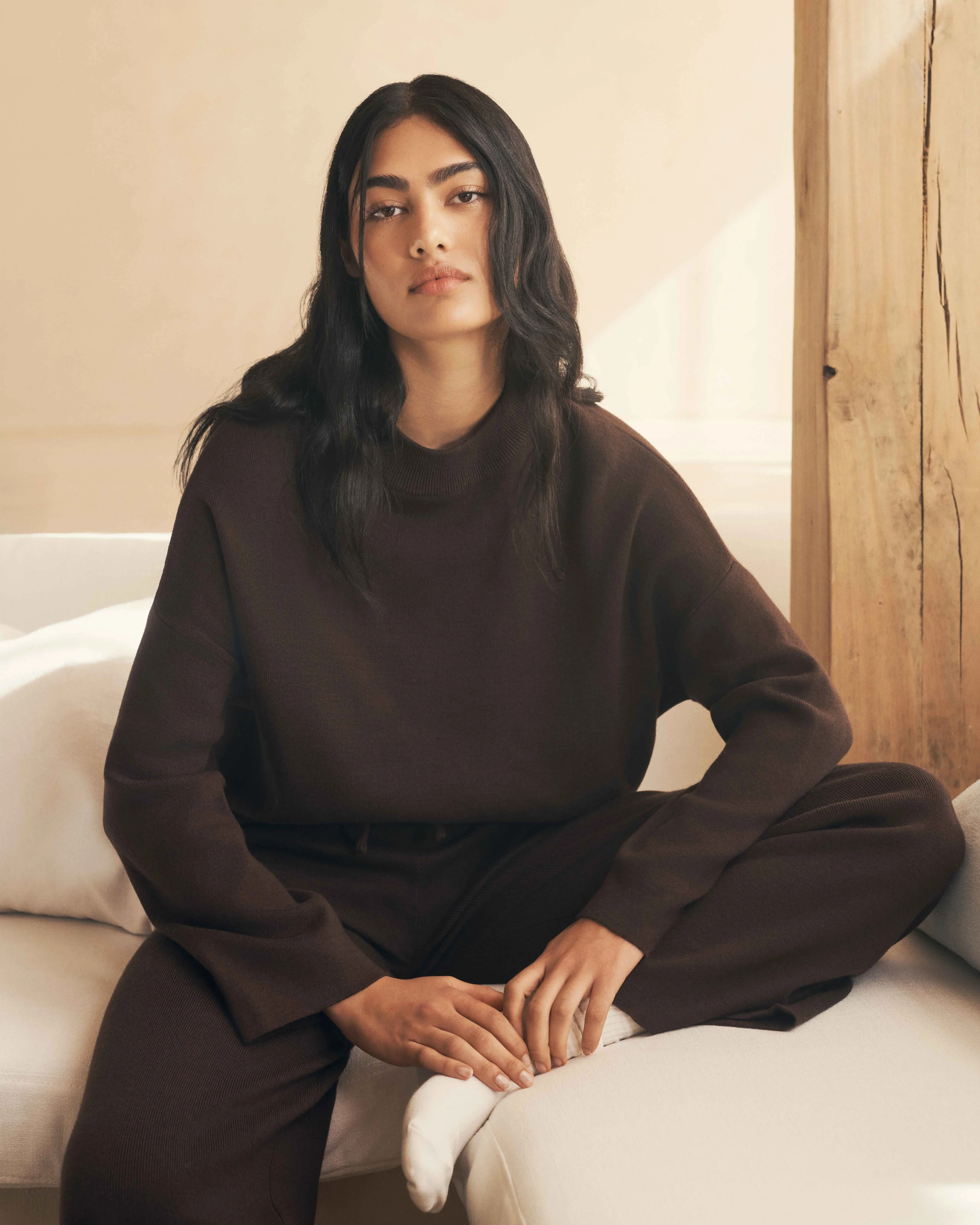 Cotton Cashmere Pant - Chestnut - Image 6