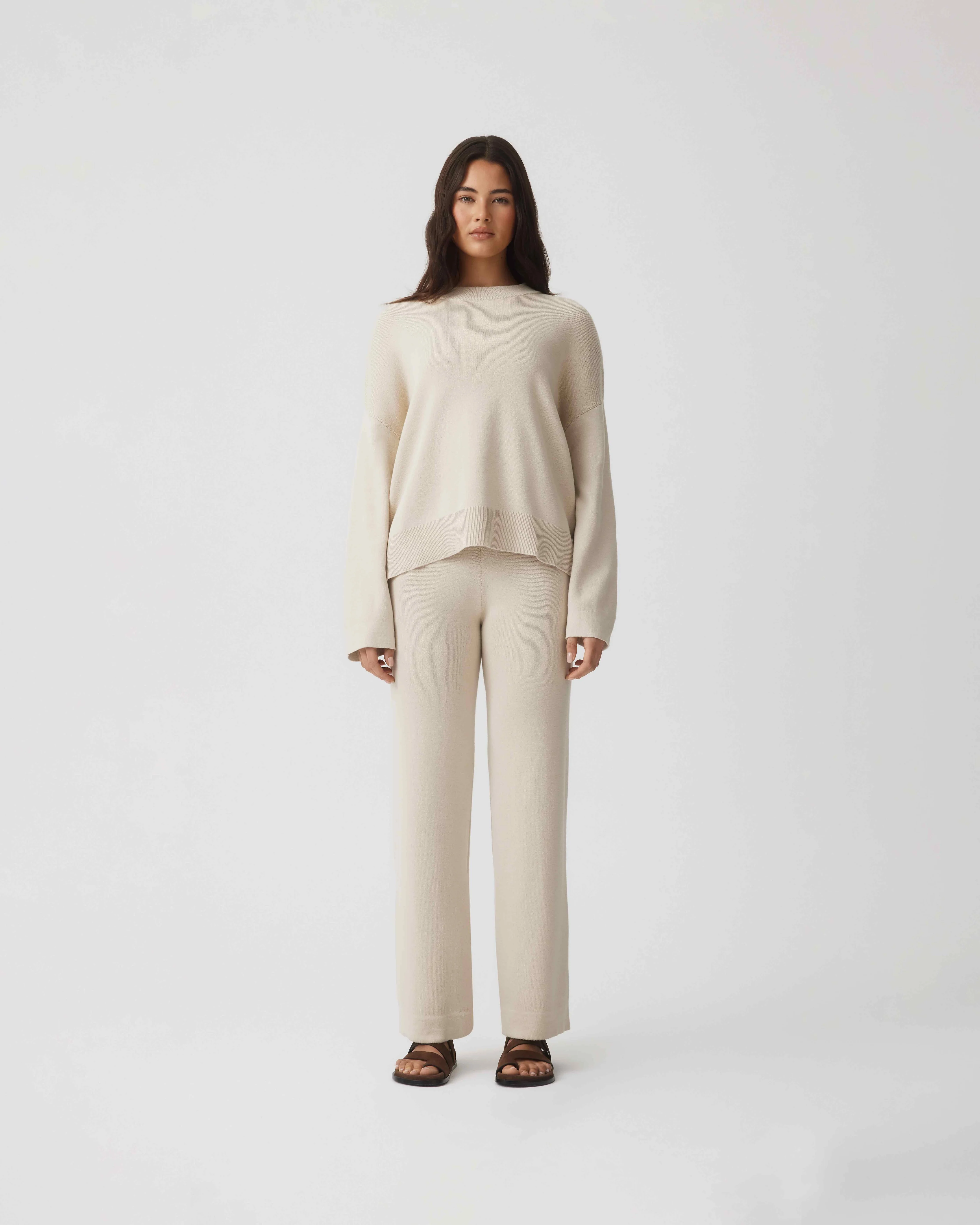 Cotton Cashmere Sweater - Cloud - Image 2