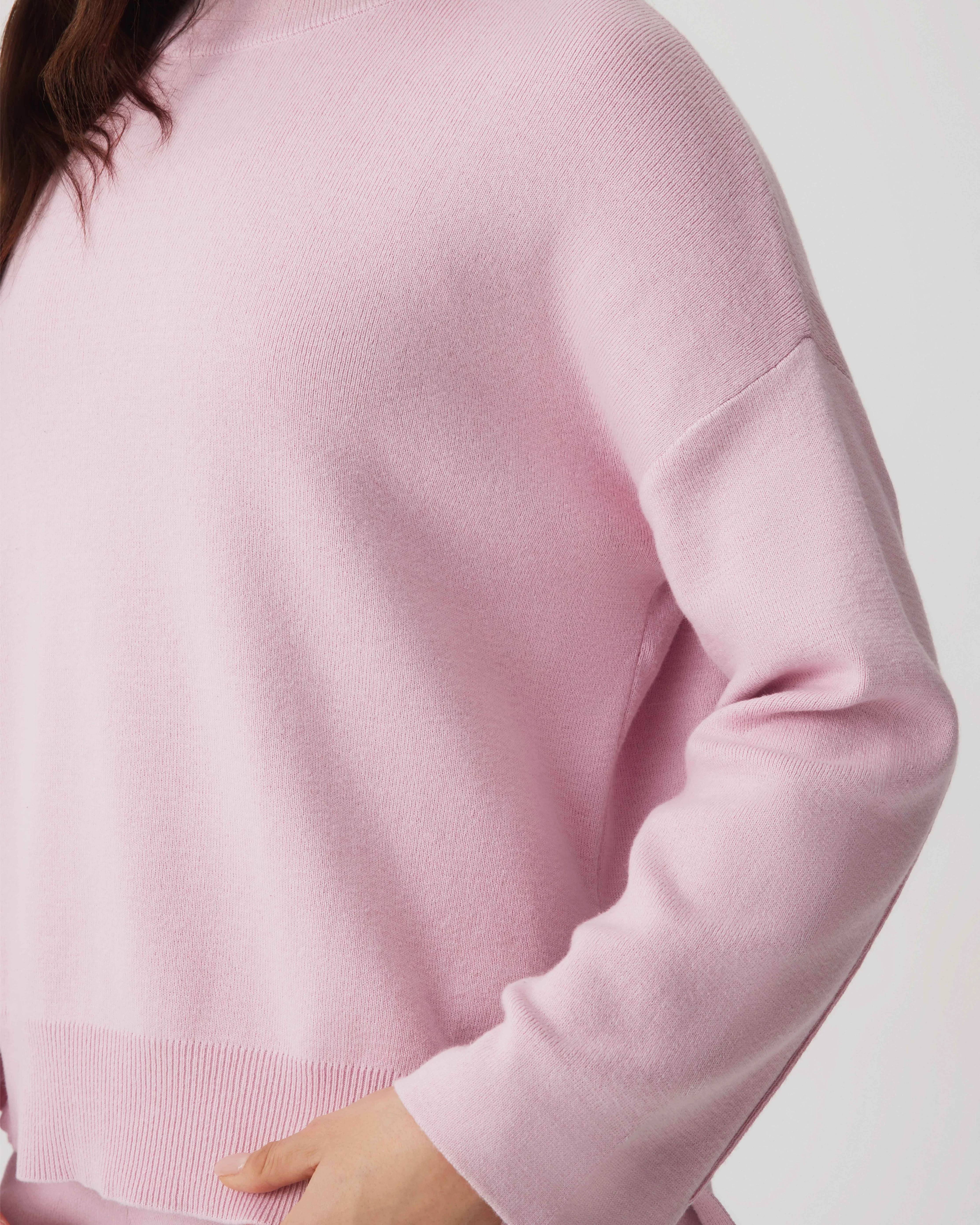 Cotton Cashmere Sweater - Rose - Image 4