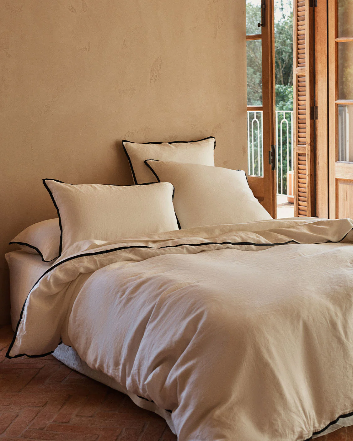 Linen European Pillowcase - Meringue - Image 2