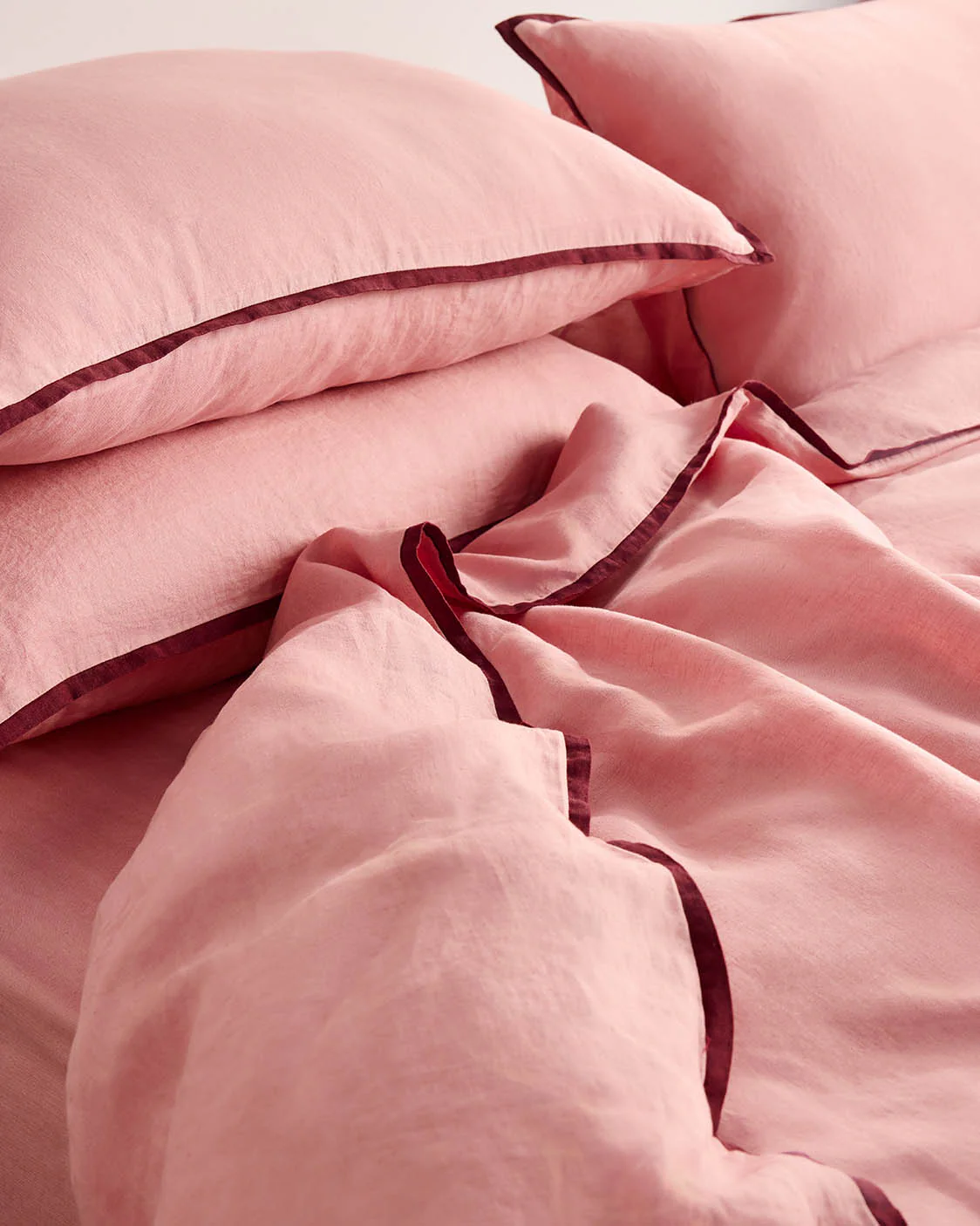 Linen Quilt Cover - Rhubarb - Image 3
