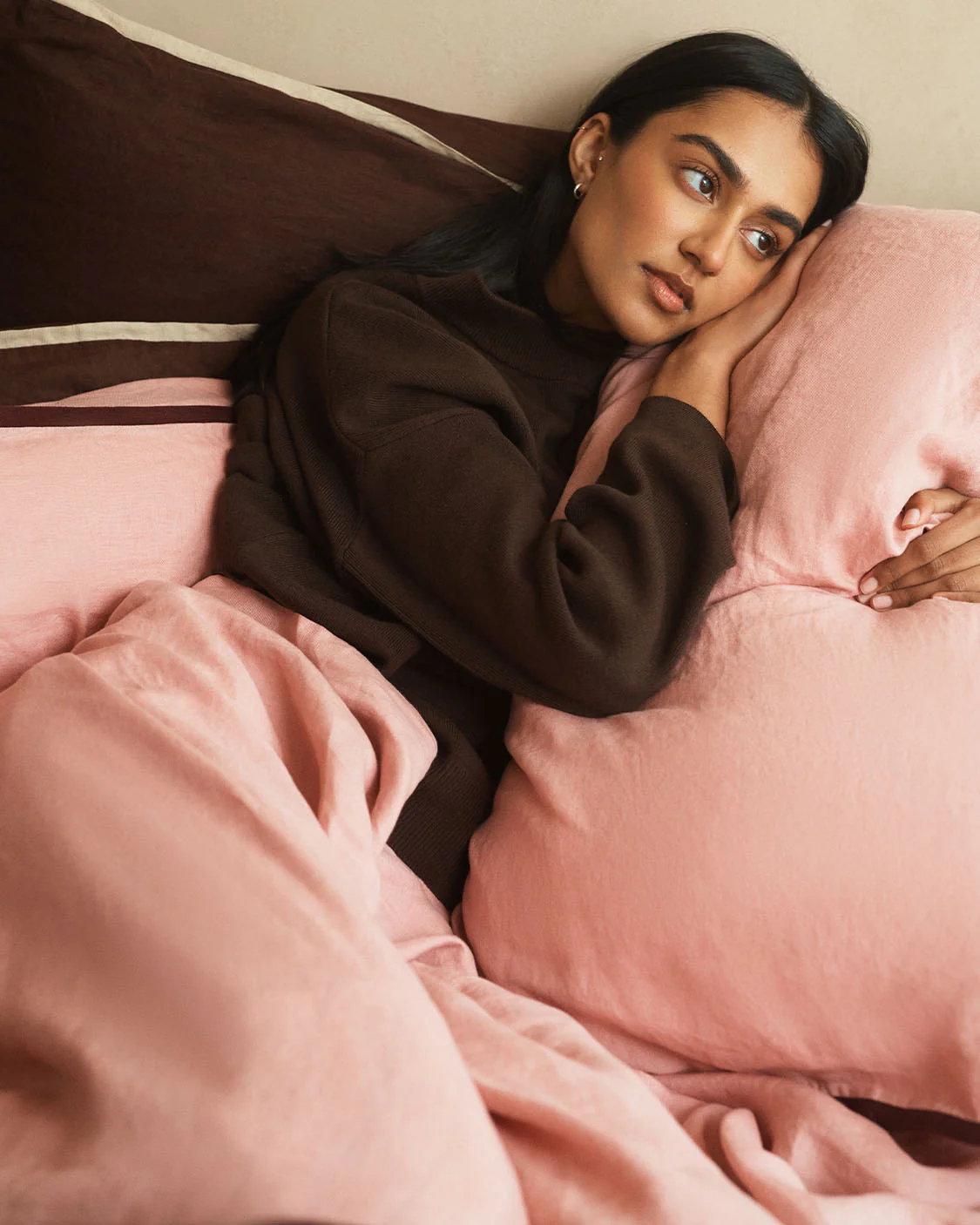 Linen Flat Sheet - Rhubarb - Image 2