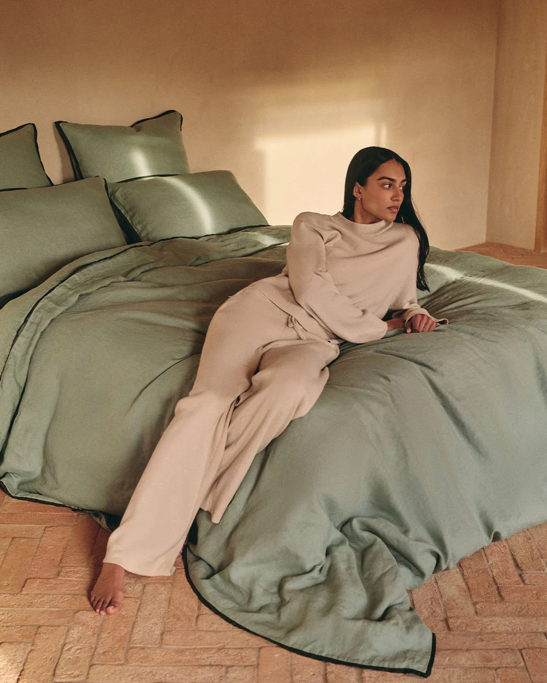 Linen Flat Sheet - Spearmint - Image 4