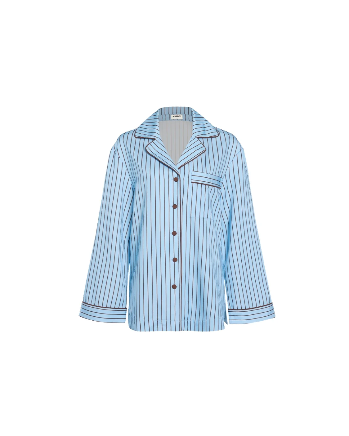 Long Sleeve Sleep Shirt - Iced Chocolate Stripes - Image 3