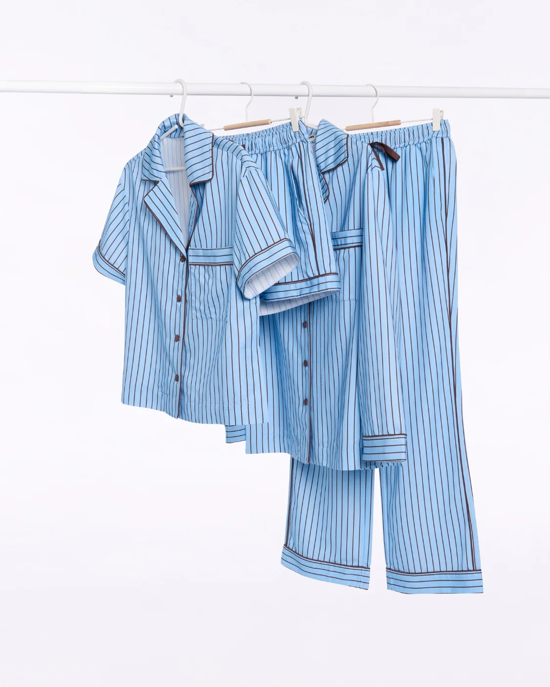 Long Sleeve Sleep Shirt - Iced Chocolate Stripes - Image 7