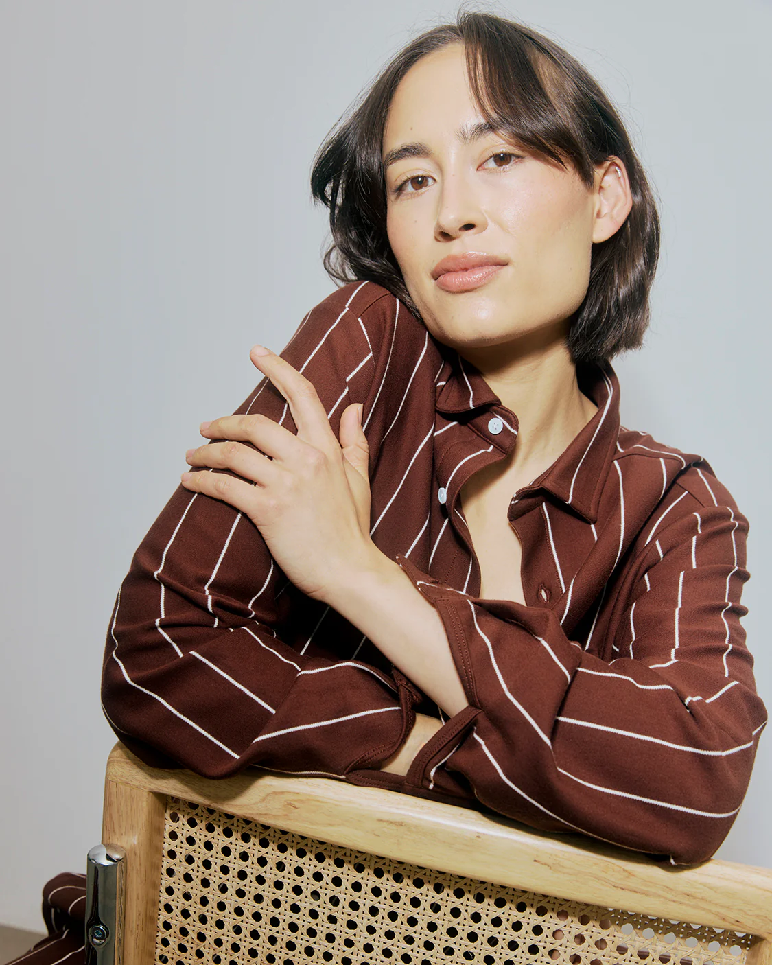 Long Sleeve Sleep Shirt - Mahogany - Image 7