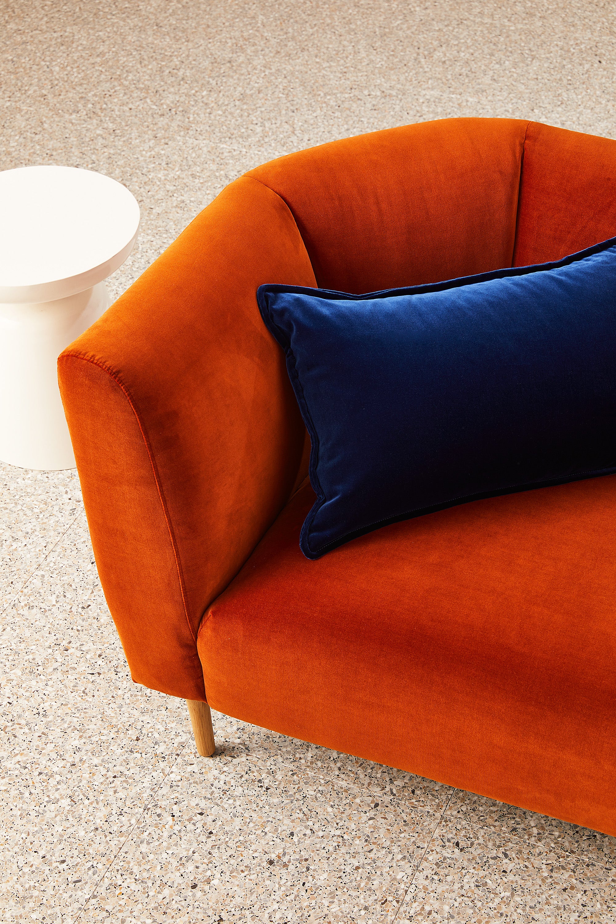 Lumbar Velvet - Midnight Blue Cushion - Image 3