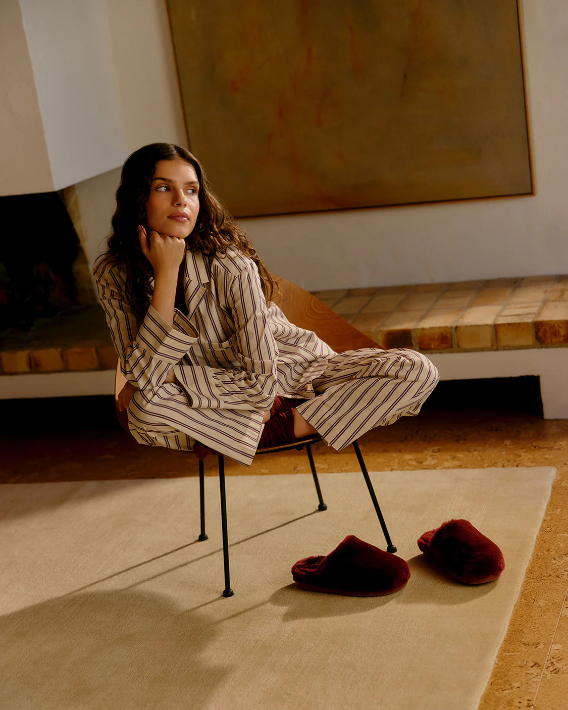 Sheepskin Slippers - Wine - Image 3