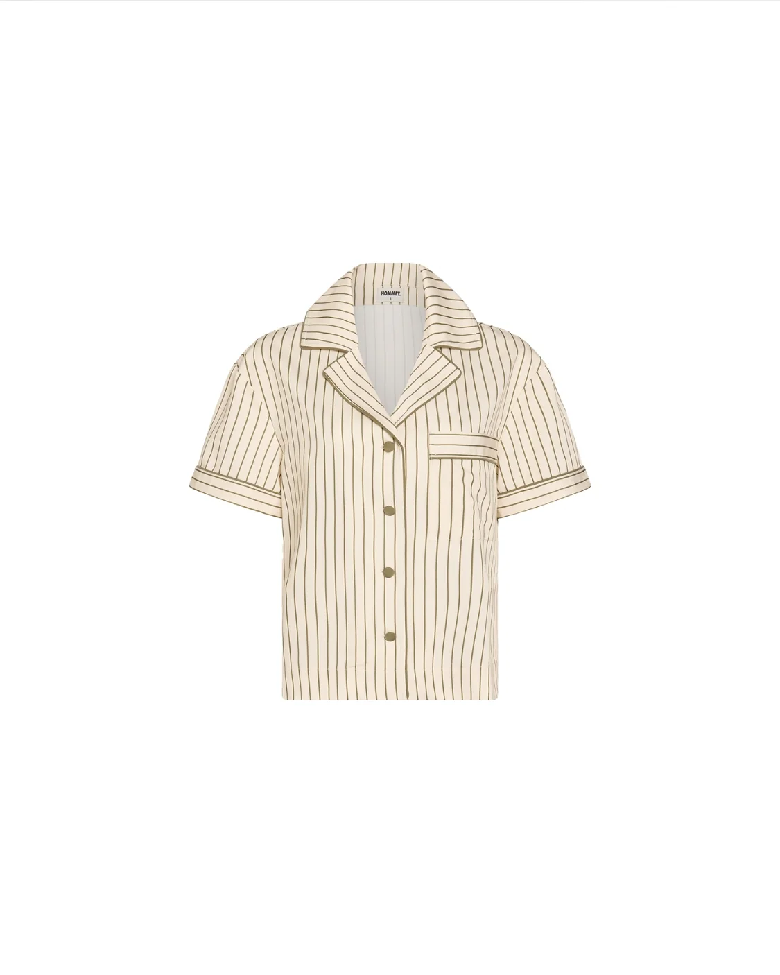 Short Sleeve Sleep Shirt - Matcha Stripes - Image 3