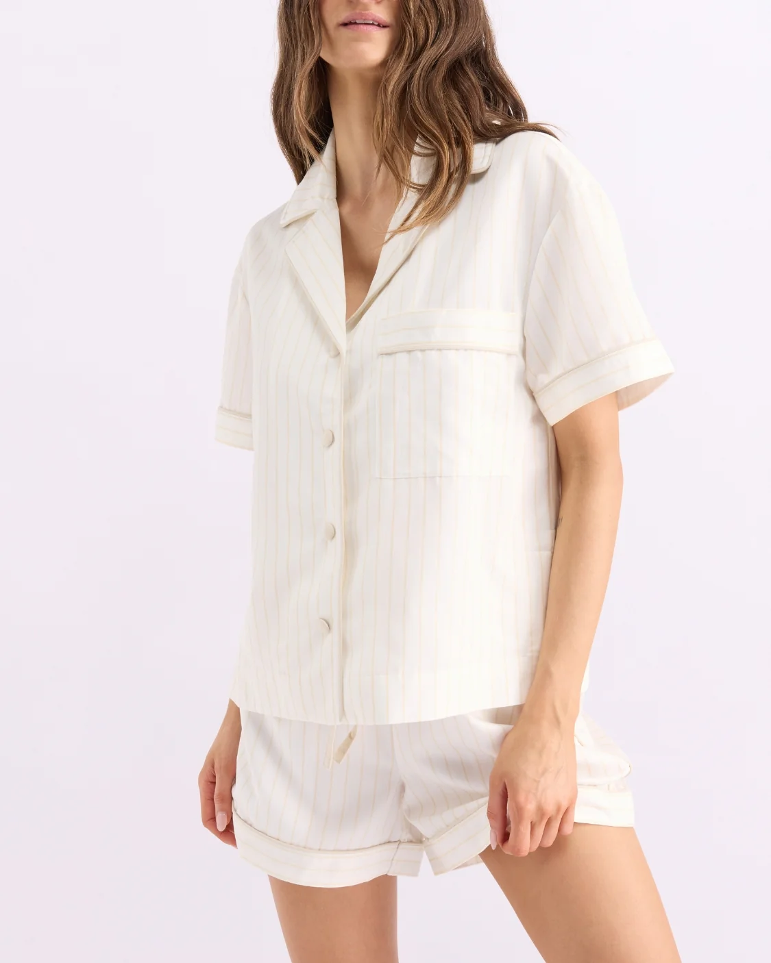 Short Sleeve Sleep Shirt - Milkshake Stripes - Image 6