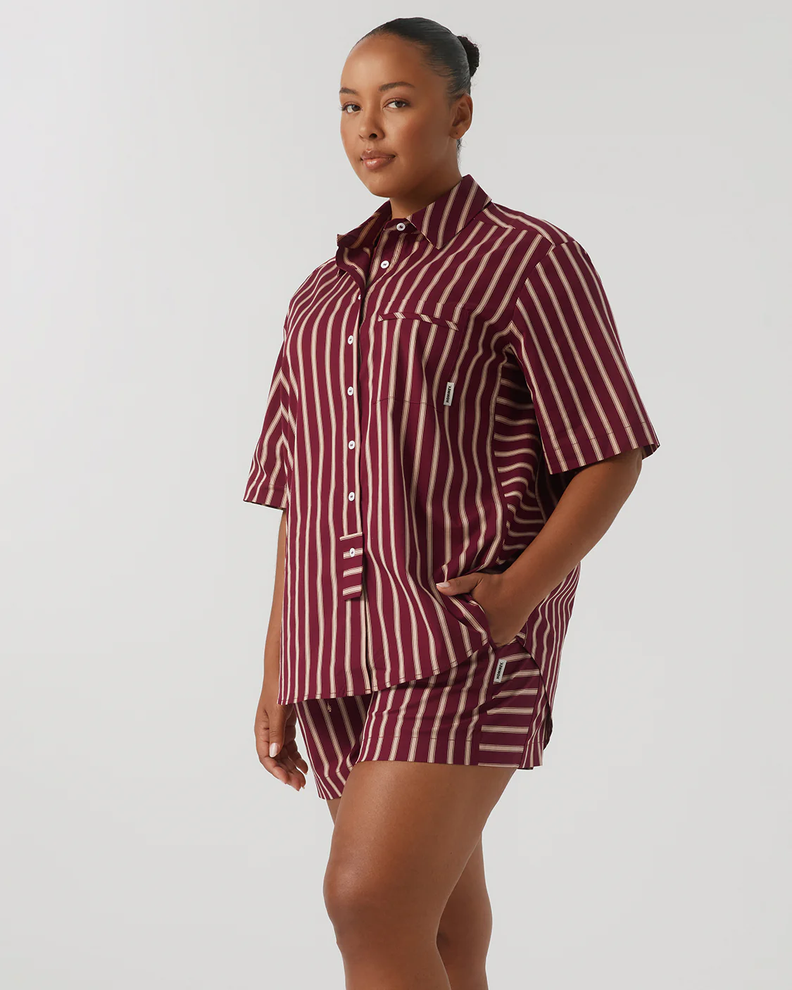 Short Sleeve Shirt - Wine - Image 4