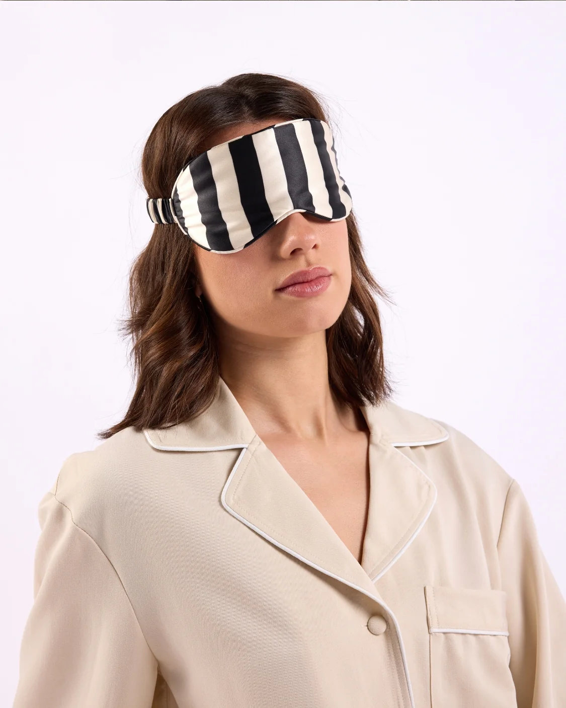 Silk Eyemask - Vanilla Bean Stripes - Image 2